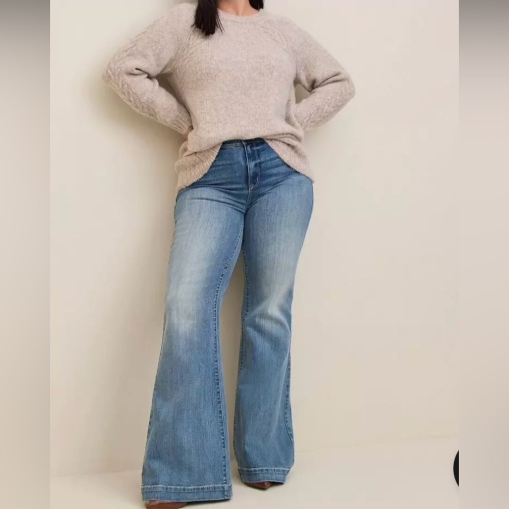 Torrid Cream Vegan Soft Cashmere Sweater Pullover Crewneck, Stretch NWT 3X